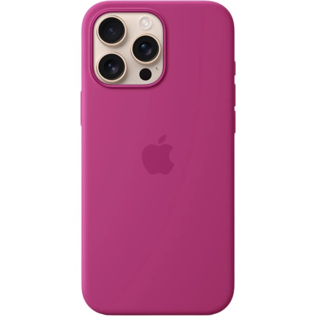 Чохол Silicone Case with MagSafe для Apple iPhone 16 Pro Max (Фуксія) (Оригінал)