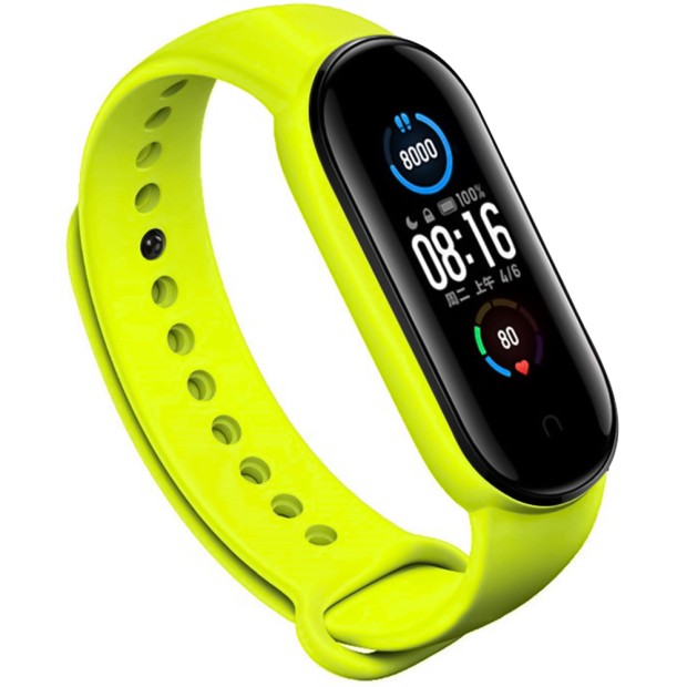 Ремешок Original Design Xiaomi Mi Band 5 / Mi Band 6 (41) (Зелёно-жёлтый)