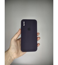 Силіконовий оригінальний чохол Square RoundCam для Apple iPhone X  /  XS (баклаж..