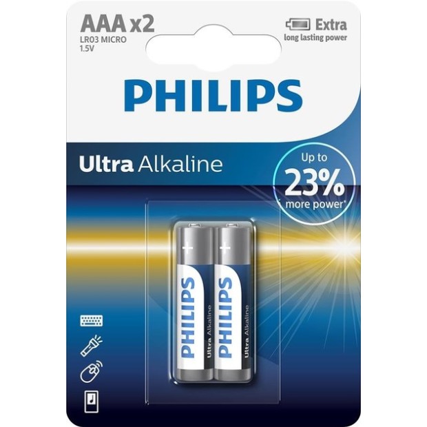 Батарейка Phillips Ultra Alkaline AAA BLI (2шт) DT