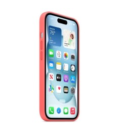 Силіконовий оригінальний круглий чохол для Apple iPhone 15 (50) Кораловий.