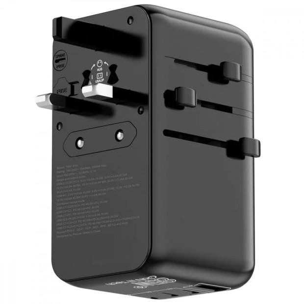 ЗП-адаптер Proove Trip 85W (3Type-C / 1USB 220V EU / US) + вбудований кабель Type-C (Black) ЗП-адаптер Proove Trip 85W (3Type-C / 1USB 220V EU / US) + вбудований кабель Type-C (Black)
