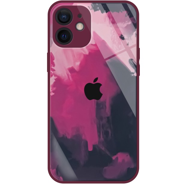 Силіконовий чохол яскравих кольорів для Apple iPhone 12 (бордовий)