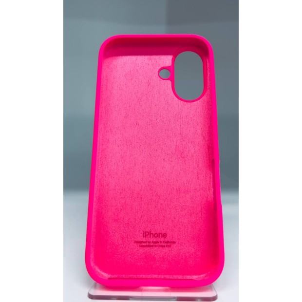 Силіконовий оригінальний круглий чохол для Apple iPhone 16 (31) кольору «Barbie Pink».