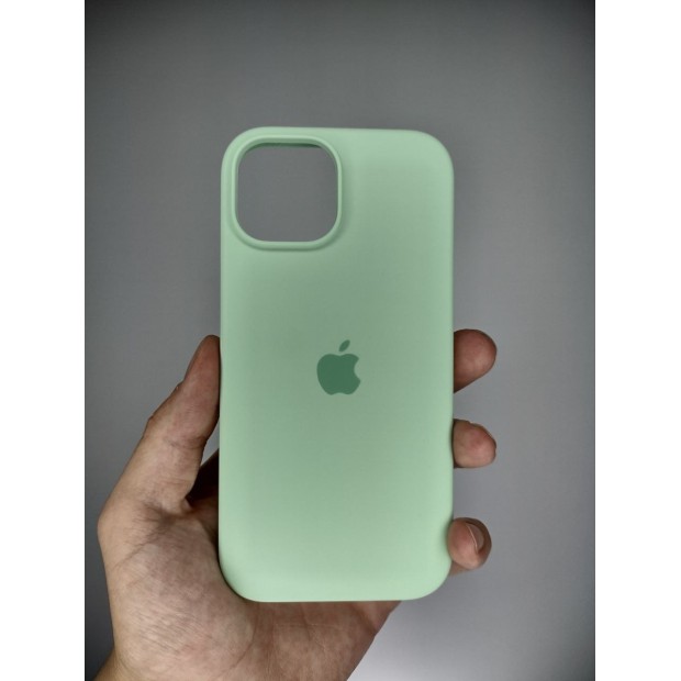 Силіконовий оригінальний чохол для Apple iPhone 15 (Фісташковий)