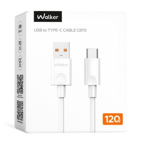 USB-кабель Walker C870 120W (1m) (Type-C) (Белый)