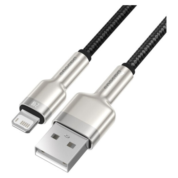 USB-кабель Baseus Cafule Metal Data 2.4A (0.25m) (Lightning) (Чёрный) CALJK-01