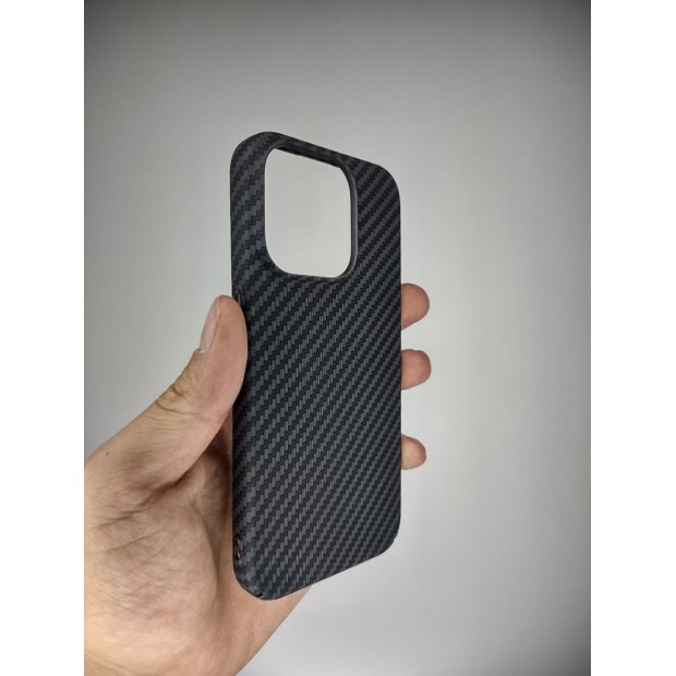 Чохол-накладка Carbon MagSafe для Apple iPhone 15 Pro (Чорний)