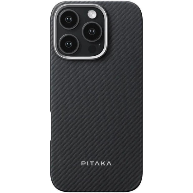 Накладка Pitaka Ultra-Slim Case Classic Twill 600D Apple iPhone 16 Pro (Black / Grey)