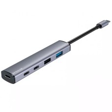 Перехідник USB HUB Proove Arc Link 5-в-1 (Type-C) (3 Type-C /  2 USB 3.0) (Silver)