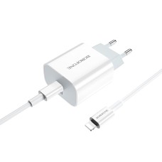 Borofone BA38A PD 3.0 USB Charger Adapter + Type-C to Lightning Cable (White) Borofone BA38A PD 3.0 USB Charger Adapter + Type-C to Lightning Cable (White)