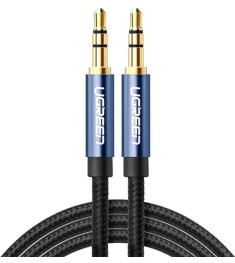 Кабель AUX UGREEN AV112 (3.5mm - 3.5mm) (1.5m) (Blue)