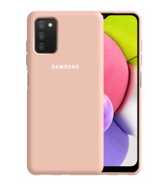 Силіконовий оригінальний чохол 360 для Samsung Galaxy A03S (пудровий)