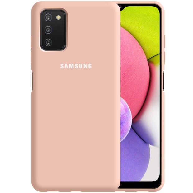 Силіконовий оригінальний чохол 360 для Samsung Galaxy A03S (пудровий)