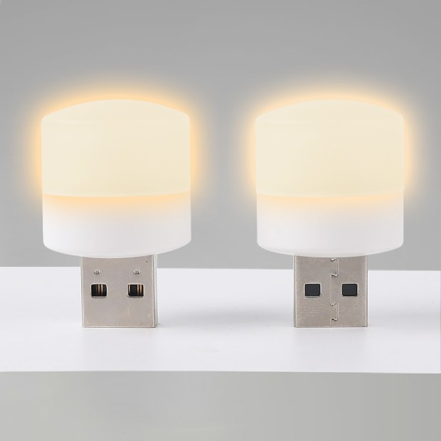 USB лампа-ліхтарик нічник 1W USB LED Light (тепле світло) (білий)