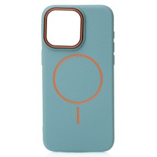 Накладка Beats Leather Textured MagSafe Apple iPhone 13 Pro Max (Wave Blue)