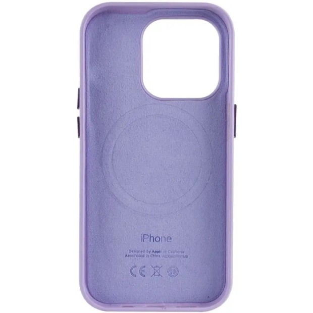Чохол Leather Case with Magsafe Apple iPhone 14 Pro Max (Елегантний фіолетовий)