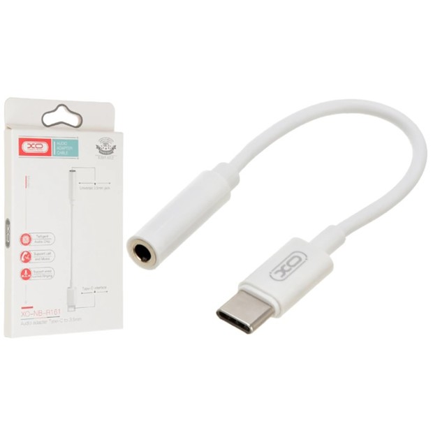 Адаптер XO NB R161 Type-C на 3.5 мм аудіо (білий)