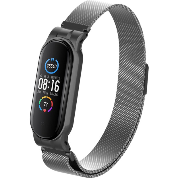 Ремешок Milanese Loop Xiaomi Mi Band 5 (Чёрный)