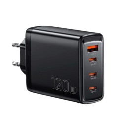 СЗУ-адаптер ESSAGER 120W GaN Extreme (3 Type-C / 1 USB) (Чорний)