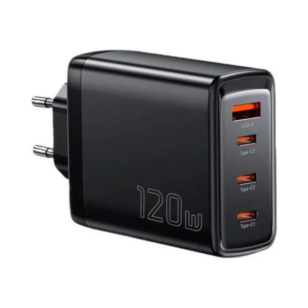 СЗУ-адаптер ESSAGER 120W GaN Extreme (3Type-C/1USB) (Black)