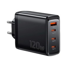 СЗУ-адаптер ESSAGER 120W GaN Extreme (3 Type-C / 1 USB) (Чорний)