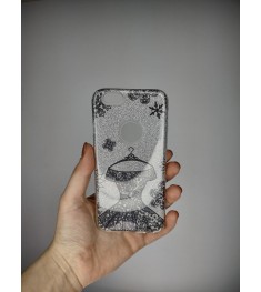 Силіконовий чохол з глітером для iPhone 6 / 6s (Срібний блиск 01)