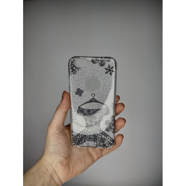 Силіконовий чохол з глітером для iPhone 6 / 6s (Срібний блиск 01) Силіконовий чохол з глітером для iPhone 6 / 6s (Срібний блиск 01)