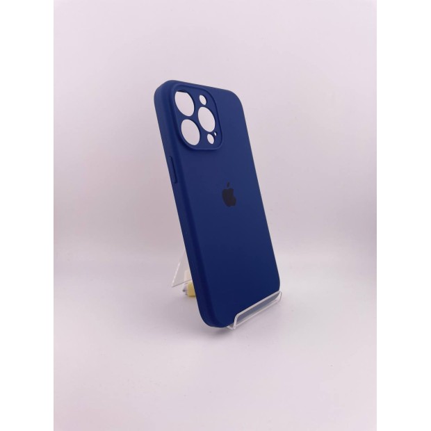 Оригінальний силіконовий кейс RoundCam для Apple iPhone 15 Pro Max (32) глибокого кольору темно-синій.
