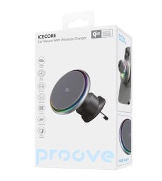 Автотримач з бездротовою зарядкою Proove IceCore QI2 15W (Сірий)