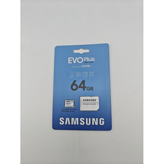 Карта пам'яті Samsung MicroSDHC 64Гб (UHS-3) (Клас 10) + SD адаптер
