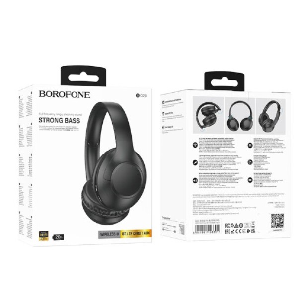 Беспроводные накладные наушники-гарнитура Borofone BO23 (Чёрный) Беспроводные накладные наушники-гарнитура Borofone BO23 (Чёрный)