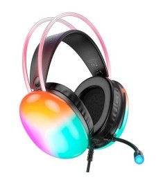 Провідні накладні навушники-гарнітура Hoco W109 RGB (Чорний)