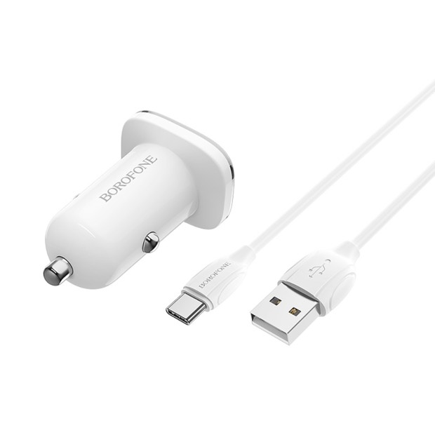 Borofone BZ12 Power Adapter + Type-C Cable (White)