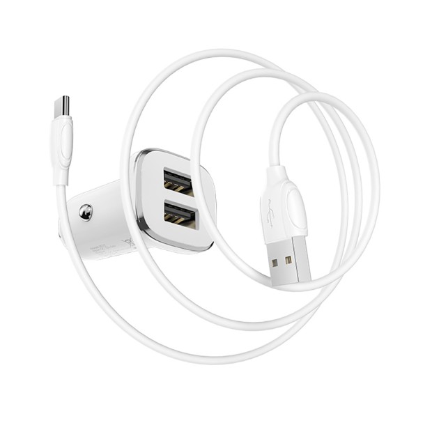 Borofone BZ12 Power Adapter + Type-C Cable (White)