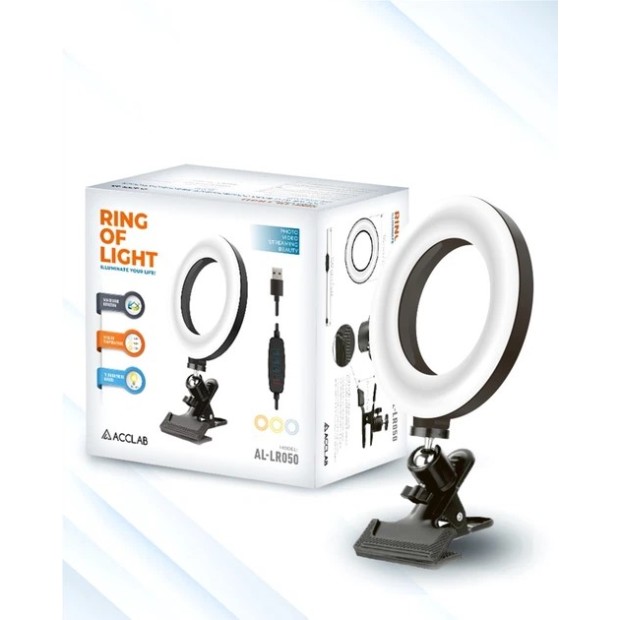 Набор для съемки LED-лампа ACCLAB LR050 на прищепке (Чёрный) MD