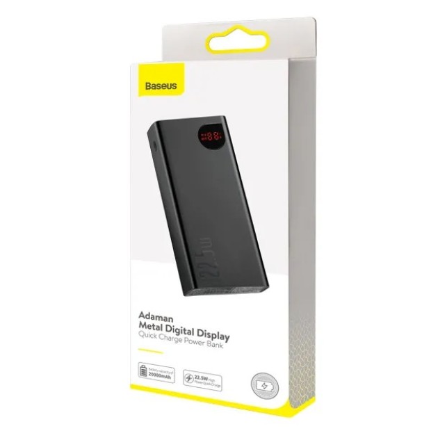 PowerBank Baseus Adaman Metal 20000mAh QC+PD22.5W (Чорний)
