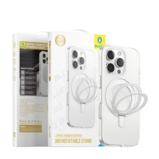 Чохол Blueo Crystal 360 з поворотною підставкою та MagSafe для Apple iPhone 16 Pro (прозорий) BL038.