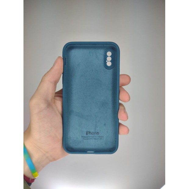 Оригінальний силіконовий чохол RoundCam для Apple iPhone X  /  XS (39) Космос Блакитний