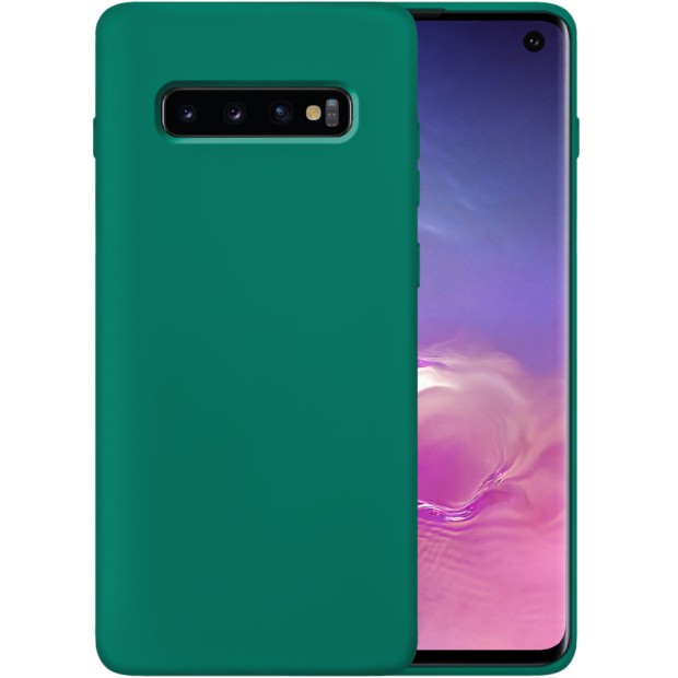 Силіконовий оригінальний чохол 360 для Samsung Galaxy S10 Plus (Темно-зелений)