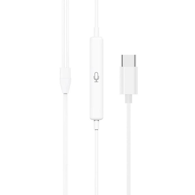 Wired earphones headset Hoco M101 Crystal Joy (White)