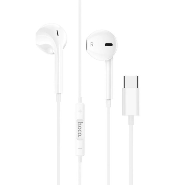 Wired earphones headset Hoco M101 Crystal Joy (White)