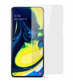 Samsung Galaxy A80 (2019) мав скляне покриття на дисплеї та задній панелі, зі ск..