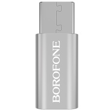 OTG-переходник Borofone BV4 (MicroUSB - Type-C) (Стальной)