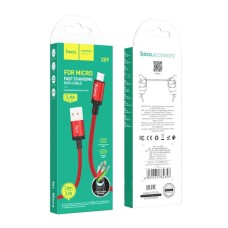 USB-кабель Hoco X89 PD 2.4A (1м) (MicroUSB) (Червоний)