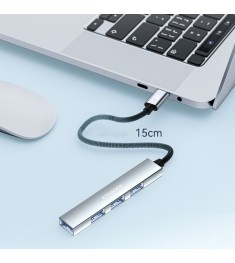 Переходник USB HUB Essager 4in1 (Type-C to 4USB2.0) EHBC04-FY10-P