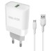 Walker WH-35 3A 18W (1USB) adapter + Type-C cable (White)