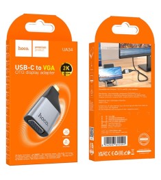 Переходник Hoco UA34 Type-C to VGA 2K 60Hz (Серый)