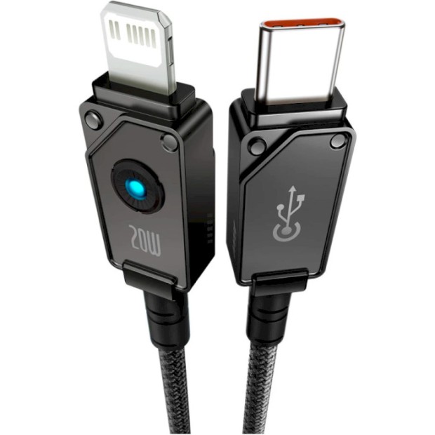 USB-кабель Baseus Unbreakable 20W (1m) (Type-C на Lightning) (Чорний) P10355803111-00