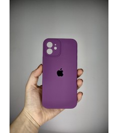 Оригінальний круглий силіконовий чохол для Apple iPhone 12 (28) Brinjal